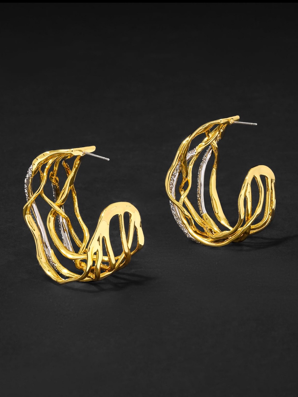 Alexis Bittar Solanales Crystal Woven Hoop Earrings - Picture 6 of 7